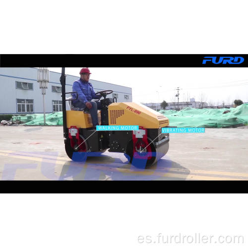 Vibración hidráulica Mini rodillo de asfalto de 1 tonelada (FYL-890)